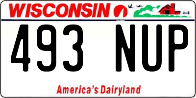 WI license plate 493NUP