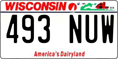 WI license plate 493NUW