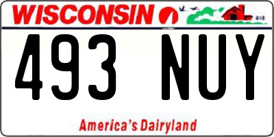 WI license plate 493NUY