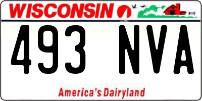 WI license plate 493NVA
