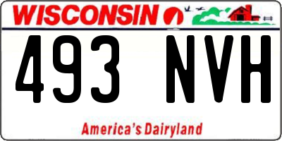 WI license plate 493NVH