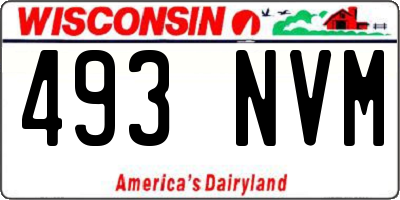 WI license plate 493NVM