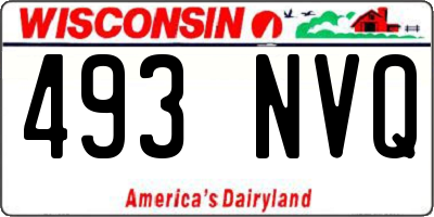 WI license plate 493NVQ