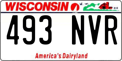 WI license plate 493NVR