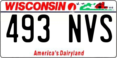 WI license plate 493NVS