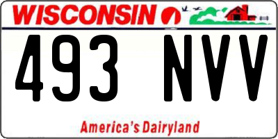 WI license plate 493NVV