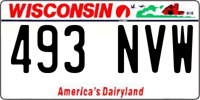 WI license plate 493NVW