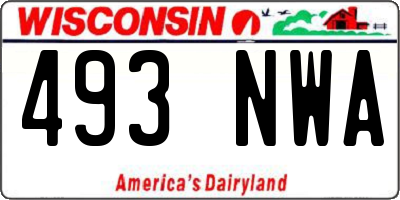 WI license plate 493NWA