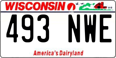 WI license plate 493NWE