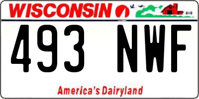 WI license plate 493NWF