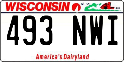 WI license plate 493NWI