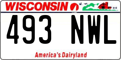 WI license plate 493NWL