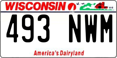 WI license plate 493NWM