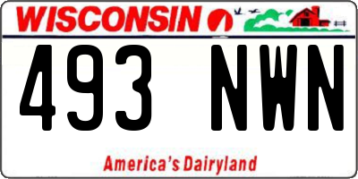 WI license plate 493NWN