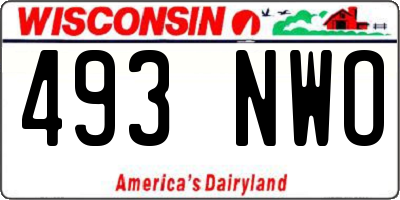 WI license plate 493NWO