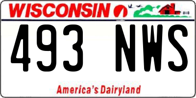WI license plate 493NWS