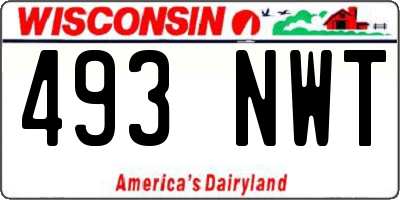WI license plate 493NWT
