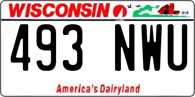 WI license plate 493NWU