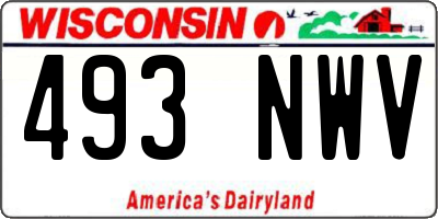 WI license plate 493NWV