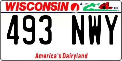 WI license plate 493NWY