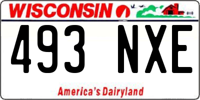 WI license plate 493NXE