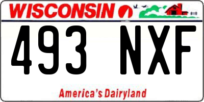 WI license plate 493NXF