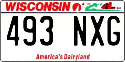 WI license plate 493NXG