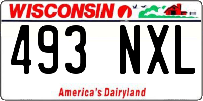 WI license plate 493NXL