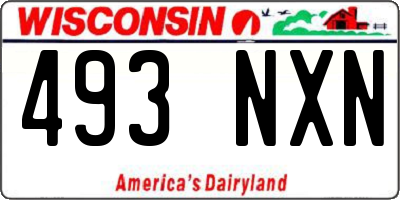 WI license plate 493NXN