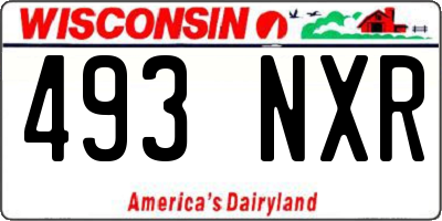WI license plate 493NXR