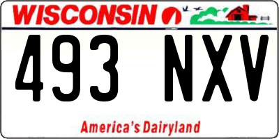 WI license plate 493NXV