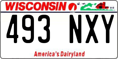 WI license plate 493NXY