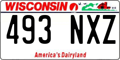 WI license plate 493NXZ