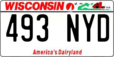 WI license plate 493NYD