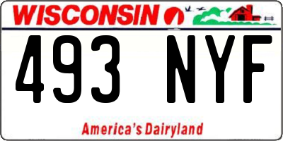 WI license plate 493NYF