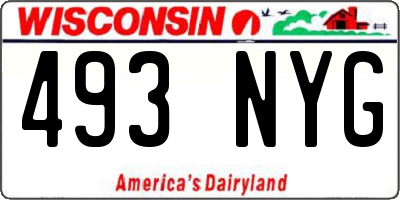 WI license plate 493NYG
