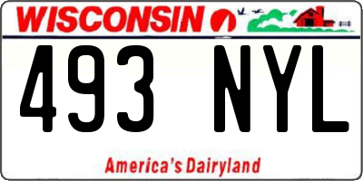 WI license plate 493NYL