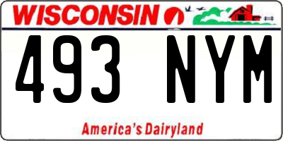 WI license plate 493NYM