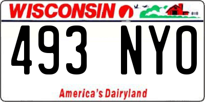 WI license plate 493NYO
