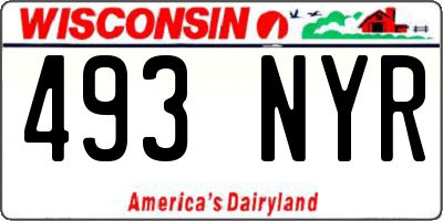 WI license plate 493NYR