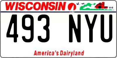 WI license plate 493NYU