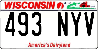 WI license plate 493NYV