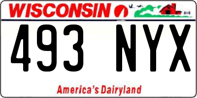 WI license plate 493NYX