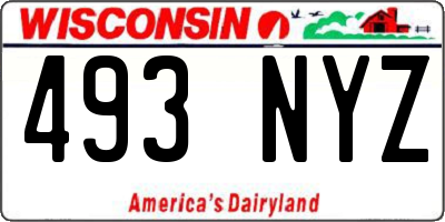 WI license plate 493NYZ