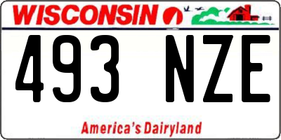WI license plate 493NZE