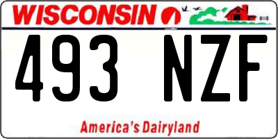WI license plate 493NZF