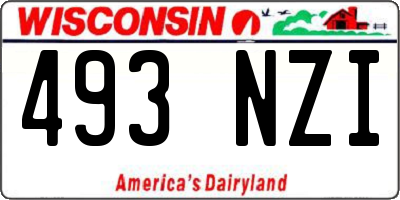 WI license plate 493NZI