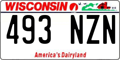 WI license plate 493NZN