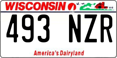WI license plate 493NZR