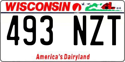 WI license plate 493NZT